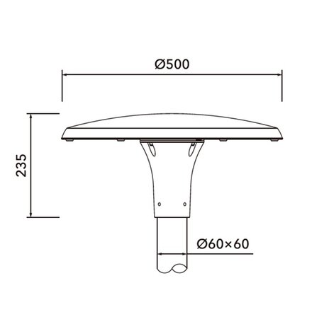 LSR-T 40W, 6270 lumen, 4000K, optiek T1, dali, voor top 60mm, 20KV