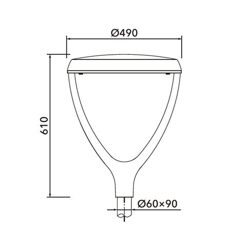 LCR-V 24W, 3120 lumen, 4000K, optiek T1, dali, voor top 60mm, 20KV