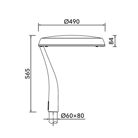 LCR-R 24W, 3150 lumen, 4000K, optiek T2W, dali, voor top 60mm, 20KV